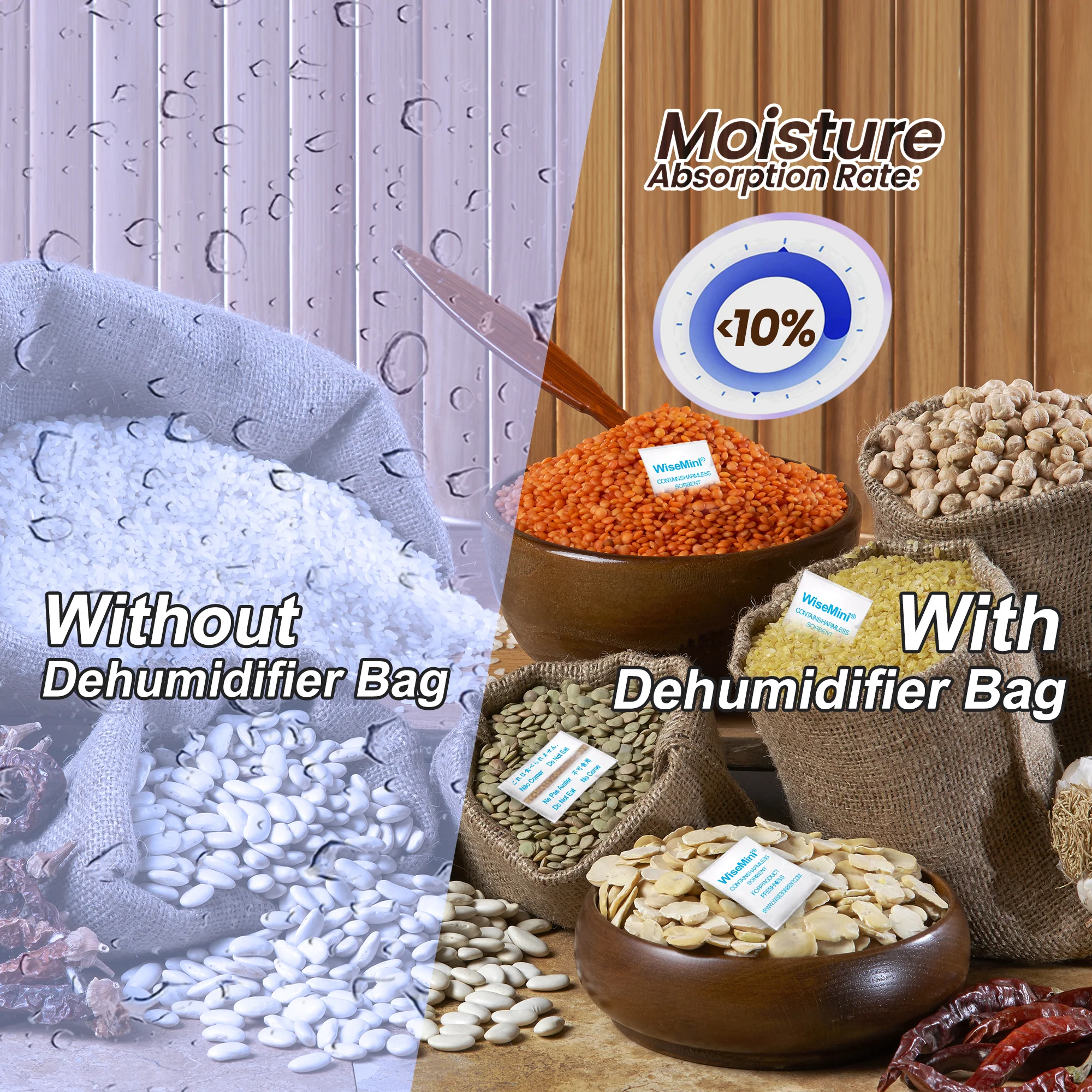 1 Gram Tyvek Molecular Sieve Packets, Dessicant Packets, Dessicant Packs, Moisture Absorbers for Food Storage, Food Grade Desiccant Dehumidifiers - Image 6