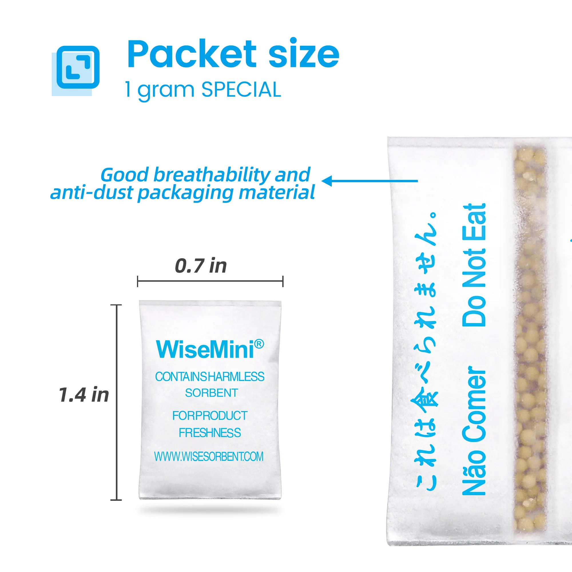 1 Gram Tyvek Molecular Sieve Packets, Dessicant Packets, Dessicant Packs, Moisture Absorbers for Food Storage, Food Grade Desiccant Dehumidifiers - Image 3