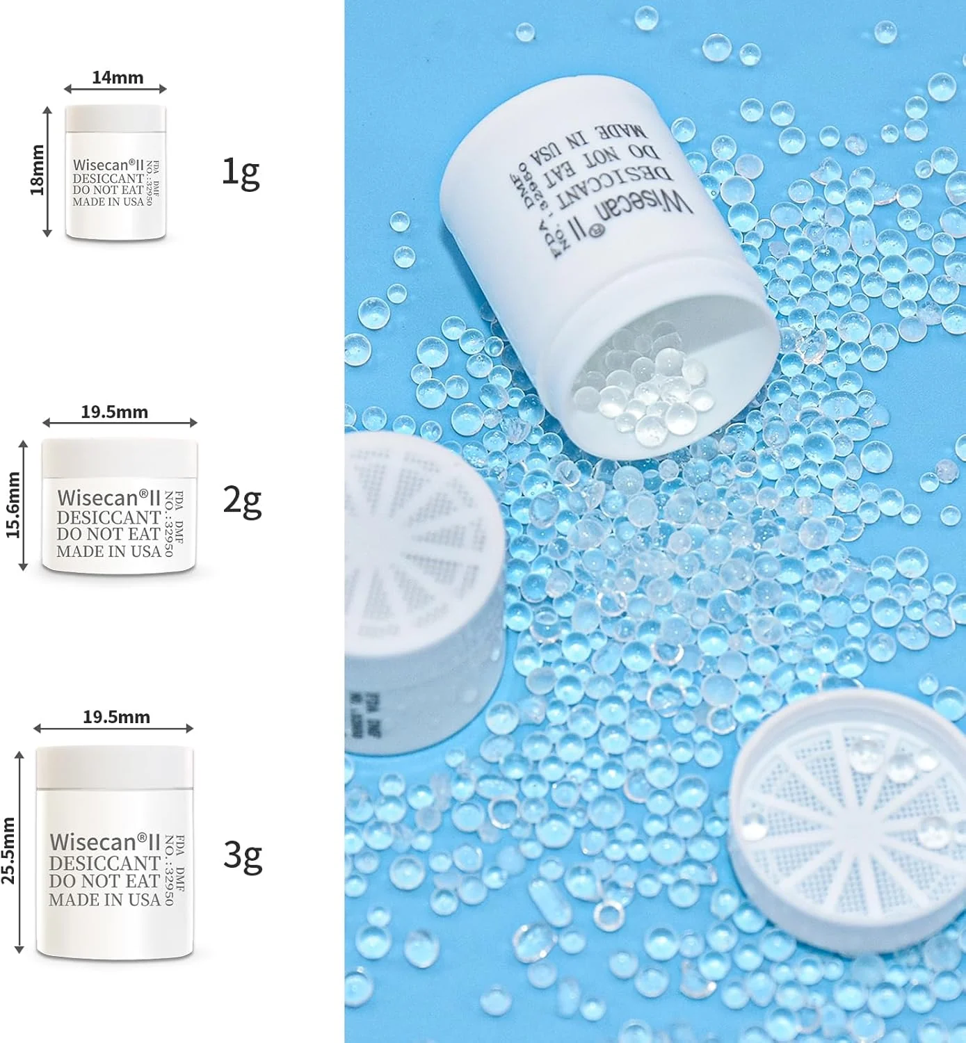 1g Silica Gel Canister Desiccant–For Medicines, Edibles, and Healthcare Products - Image 3