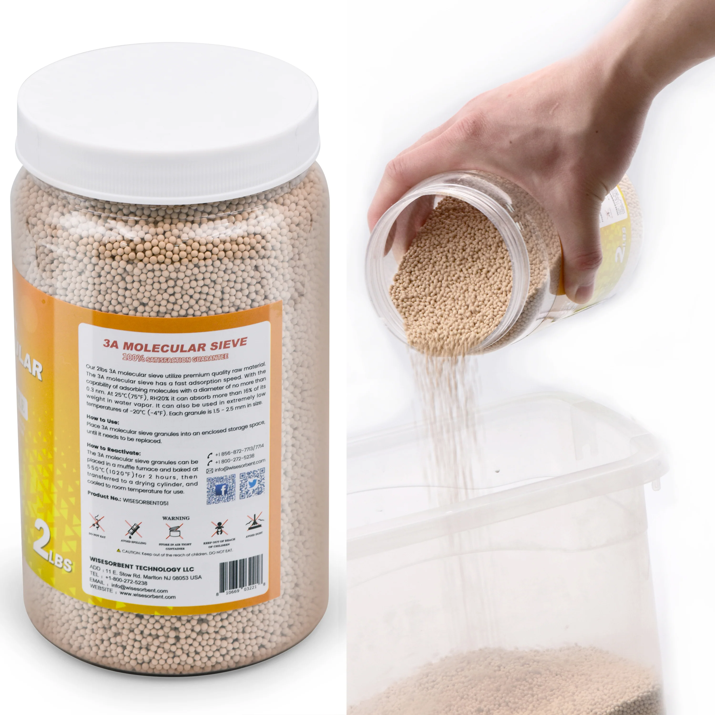 2 lb 3A Molecular Sieve Beads-1.5-2.5mm Bulk Desiccant - Image 4