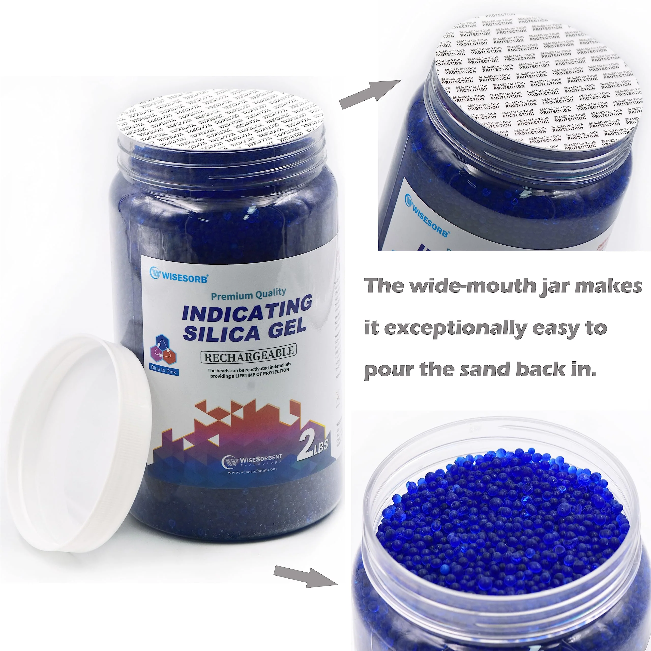 2 lb Indicating Silica Beads 2-4mm -Blue to Pink Desiccant Bead - Image 4
