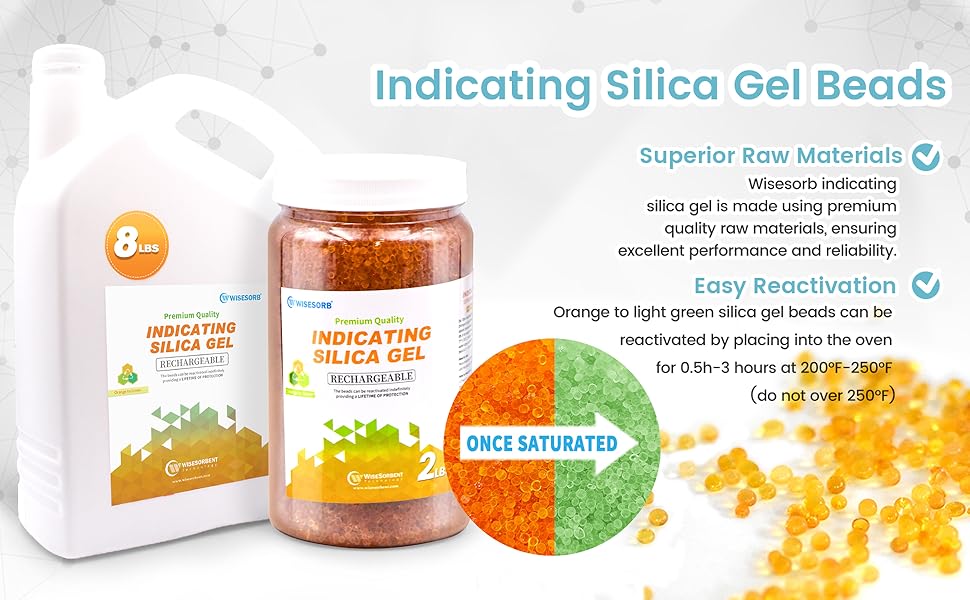2 lb Indicating Silica Beads 2-4mm -Rechargeable Orange desiccant beads - Image 8