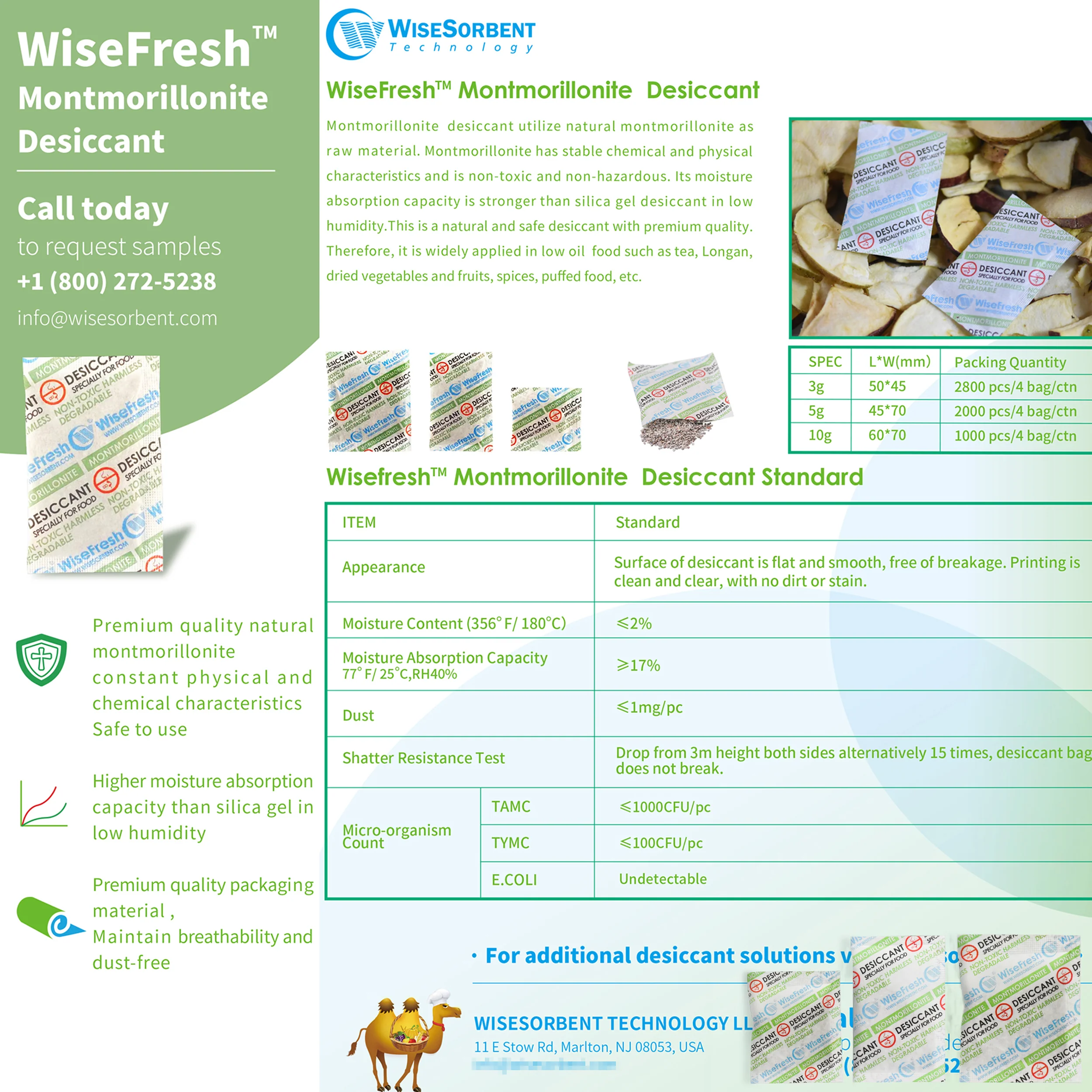 3g Food Safe Clay Desiccant Packs – Eco-Friendly Non-Woven Paper Desiccant Packets - Image 4