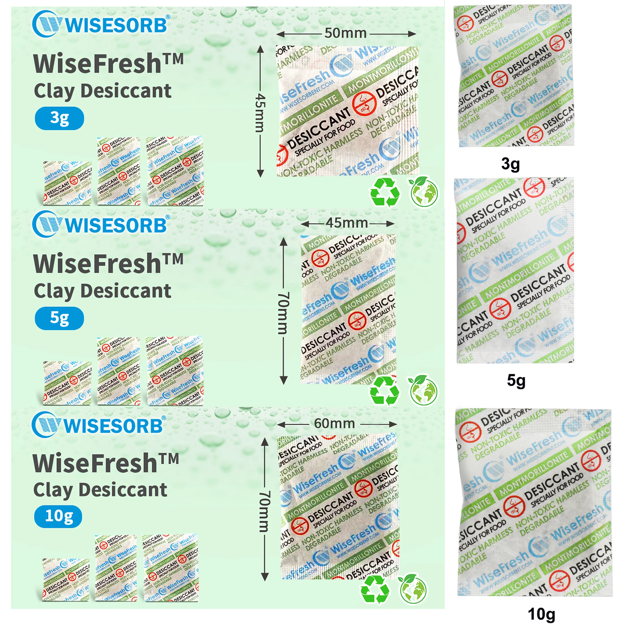 3g Food Safe Clay Desiccant Packs – Eco-Friendly Non-Woven Paper Desiccant Packets - Image 8