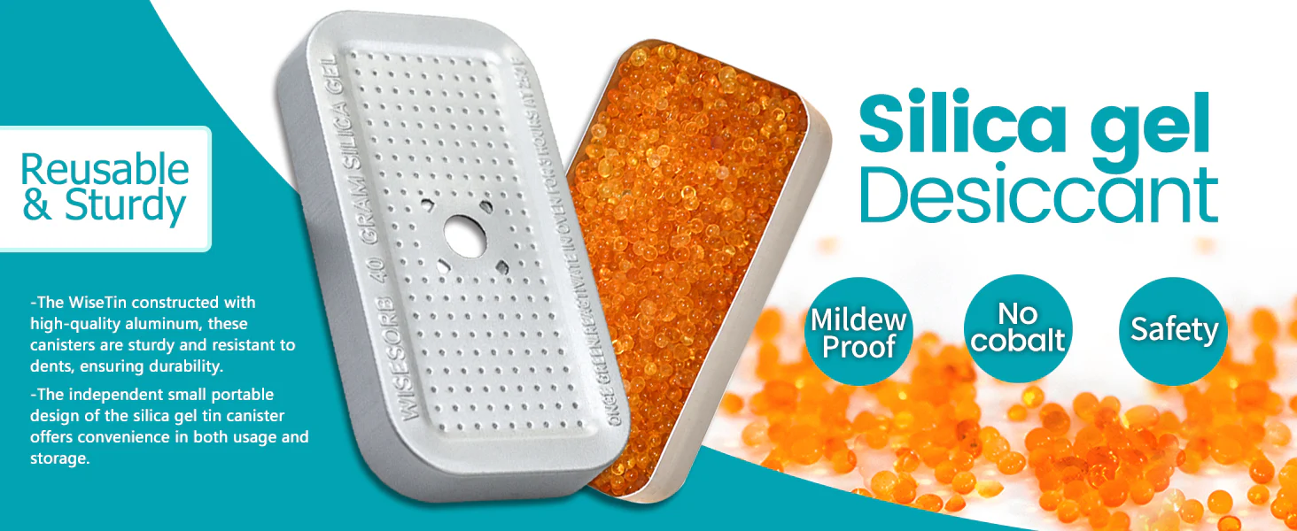 40g Reusable Indicating Silica Gel in Sealed Aluminum Box with Lid-Free Shipping - Image 11