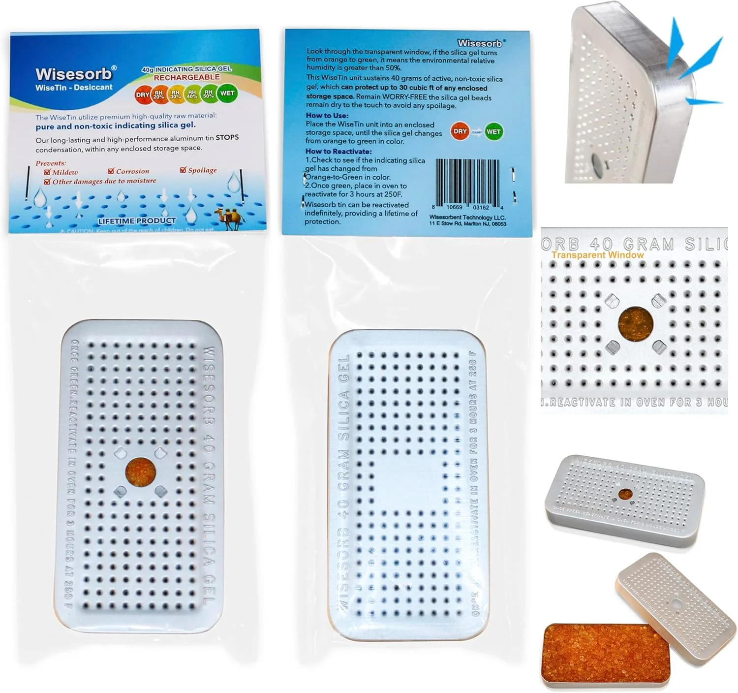 40g Reusable Indicating Silica Gel in Sealed Aluminum Box with Lid-Free Shipping - Image 3