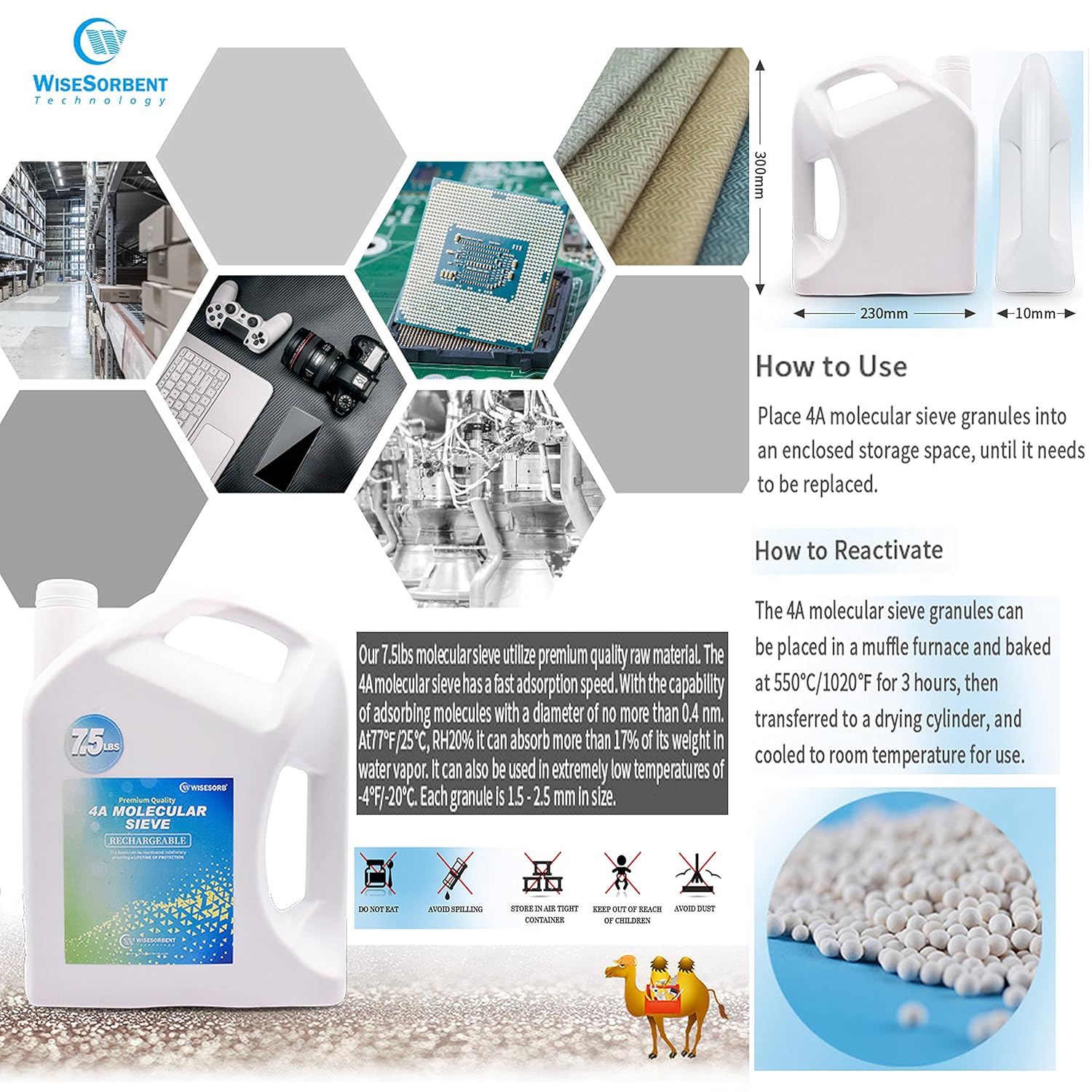 7.5 lb 4A Molecular Sieve Beads-1.5-2.5mm Bulk Molecular Siev Desiccant - Image 5