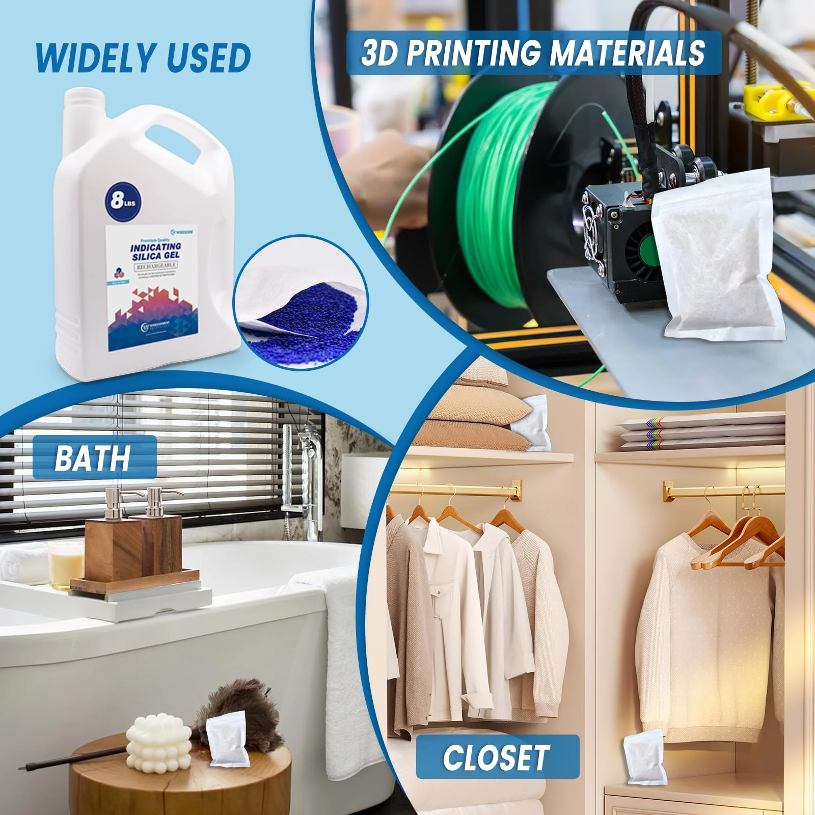 8 lb Indicating Silica Gel Beads 2-4mm -Blue to Pink Bulk Silica Gel - Image 7