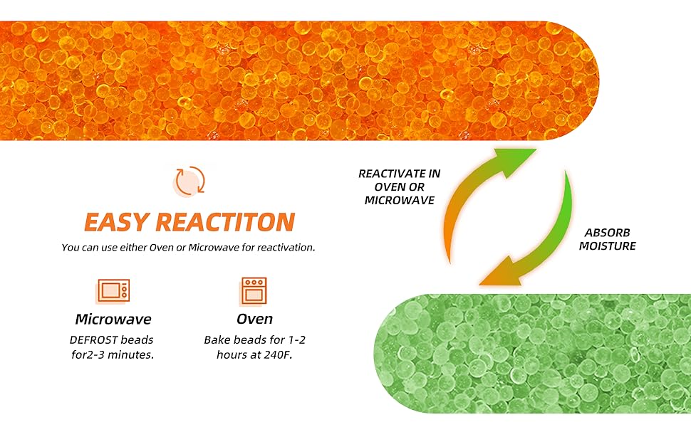 8 lb Orange Indicating Silica Gel Beads 2-4mm -Reusable - Image 10