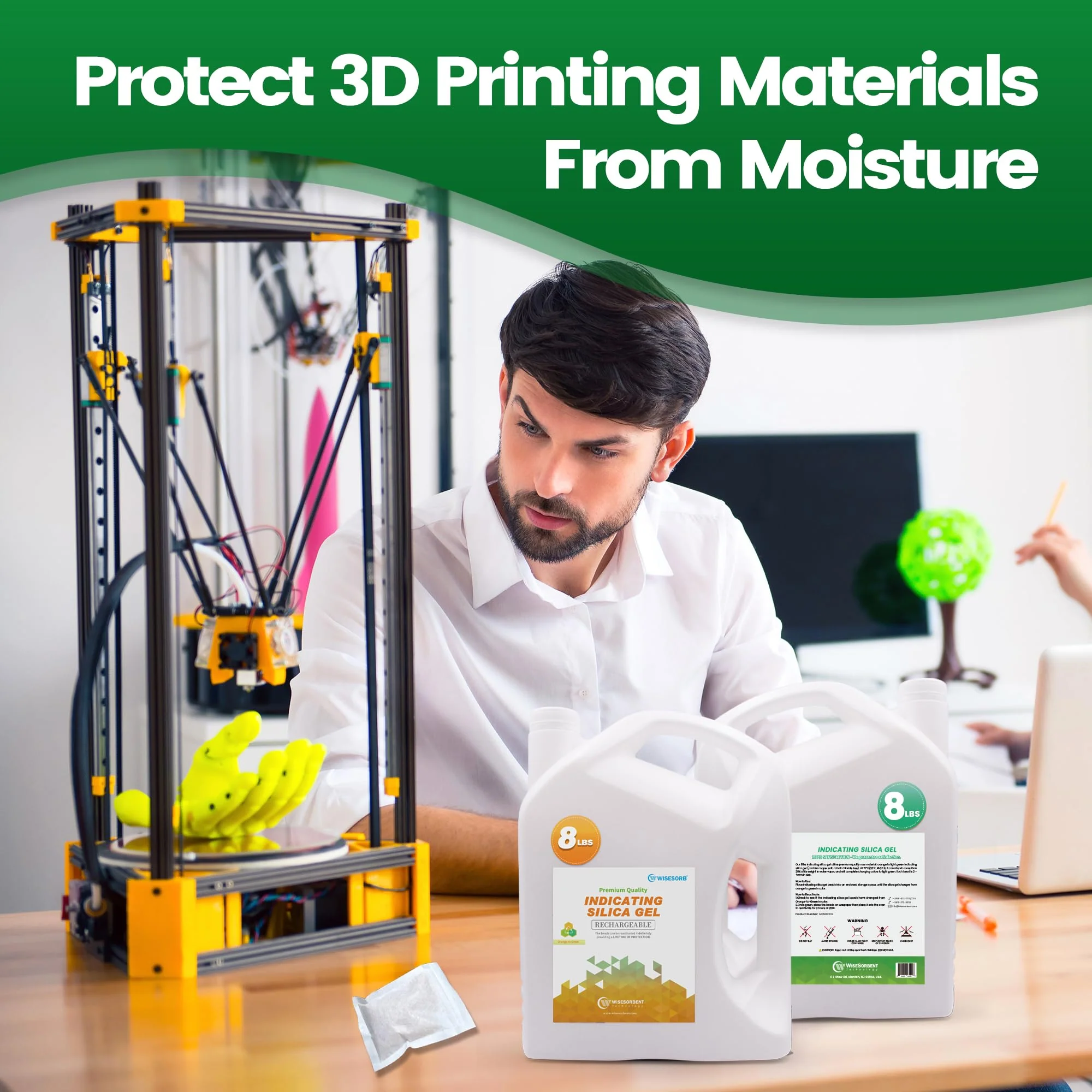 8 lb Orange Indicating Silica Gel Beads 2-4mm -Reusable - Image 5