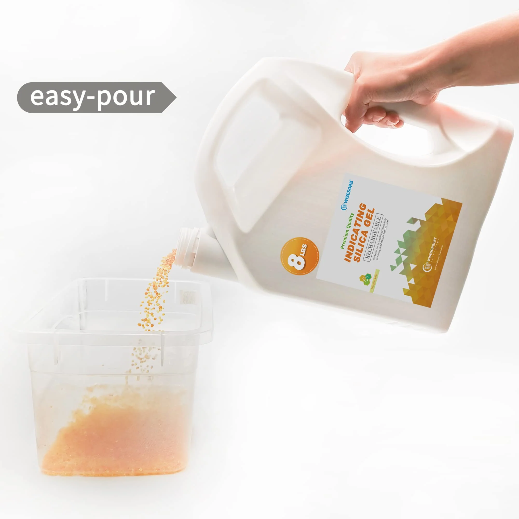 8 lb Orange Indicating Silica Gel Beads 2-4mm -Reusable - Image 7