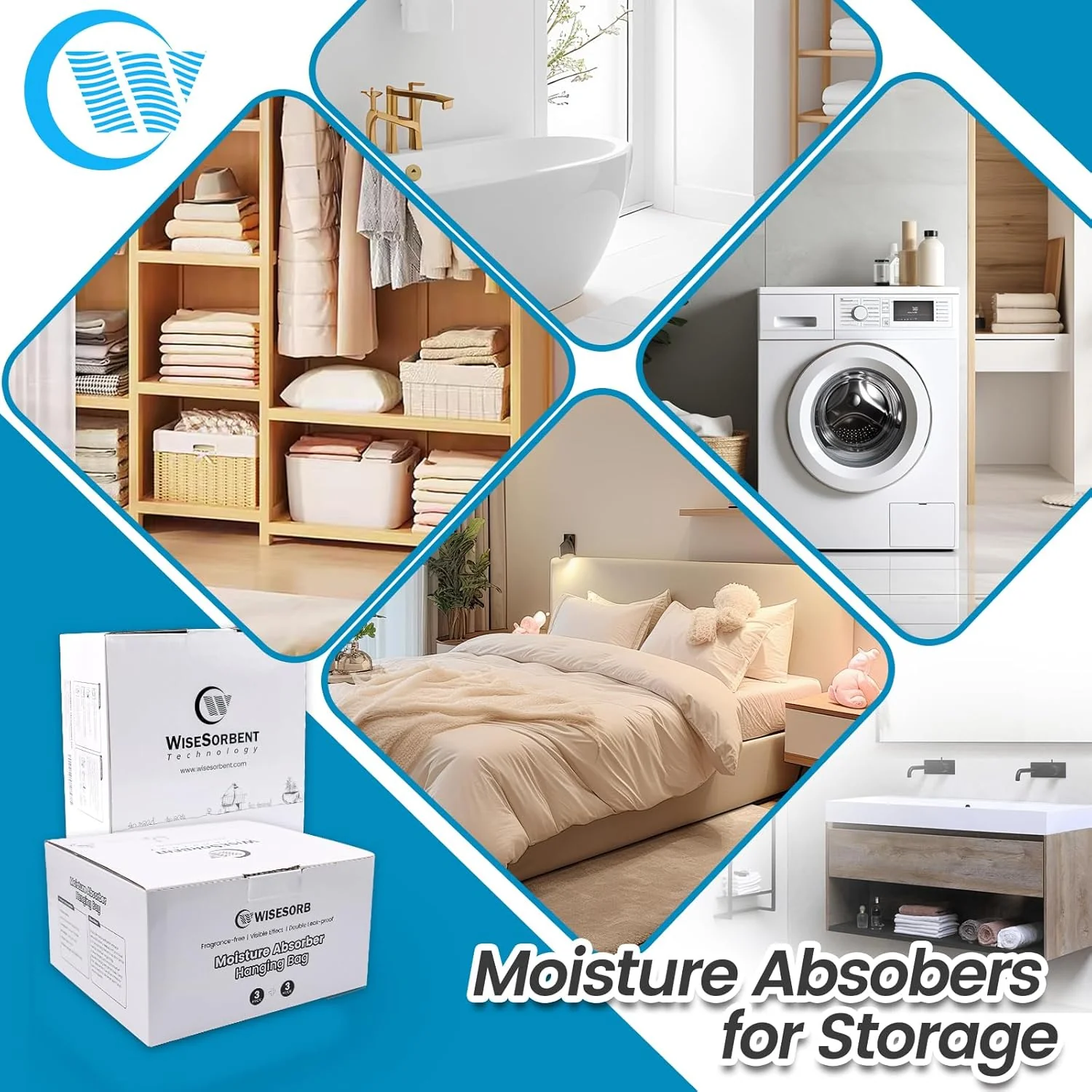 Moisture Absorber Hanging Bags - 17.6 oz Fragrance-Free Large Dehumidifier for Closet, Bathroom, Bedroom – Double Leak-Proof Design & Dual-Sided Absorption - Image 6