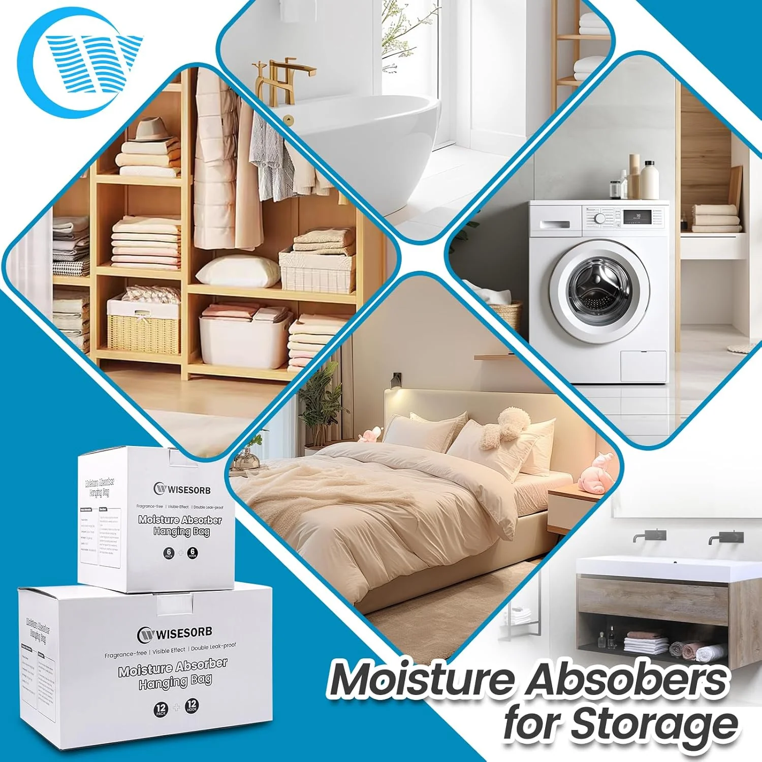 Moisture Absorber Hanging Bags 7 oz Fragrance-Free Dehumidifier for Closet, Bathroom, Bedroom – Double Leak-Proof Design & Dual-Sided Absorption - Image 6