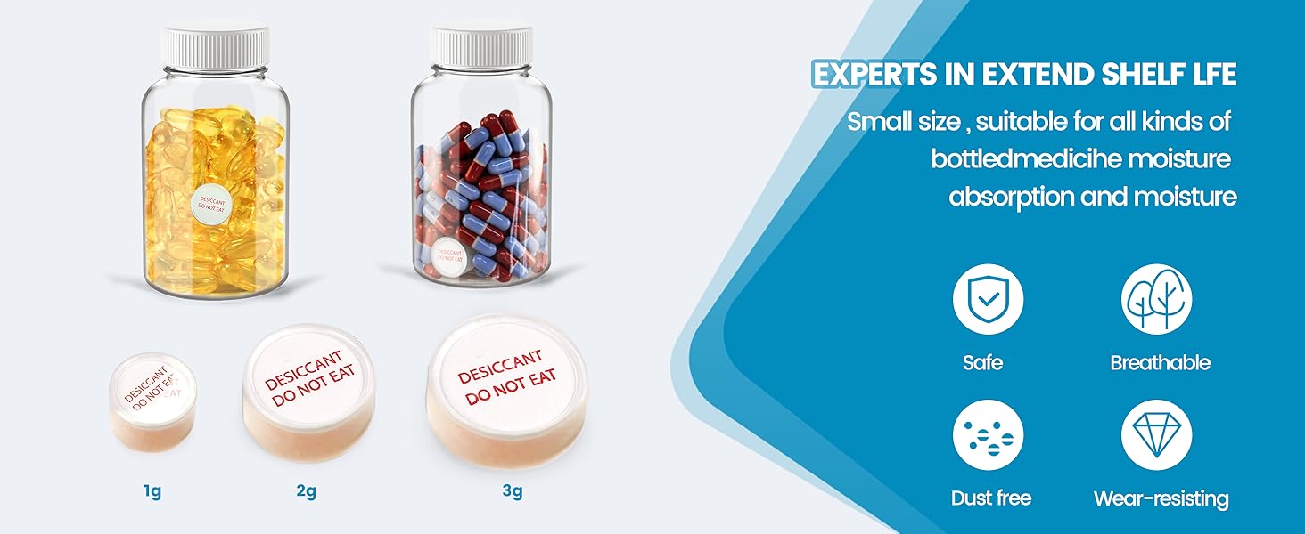 2g Clear Silica Desiccant Capsules–Prevents Moisture-Related Degradation of Medicines - Image 13