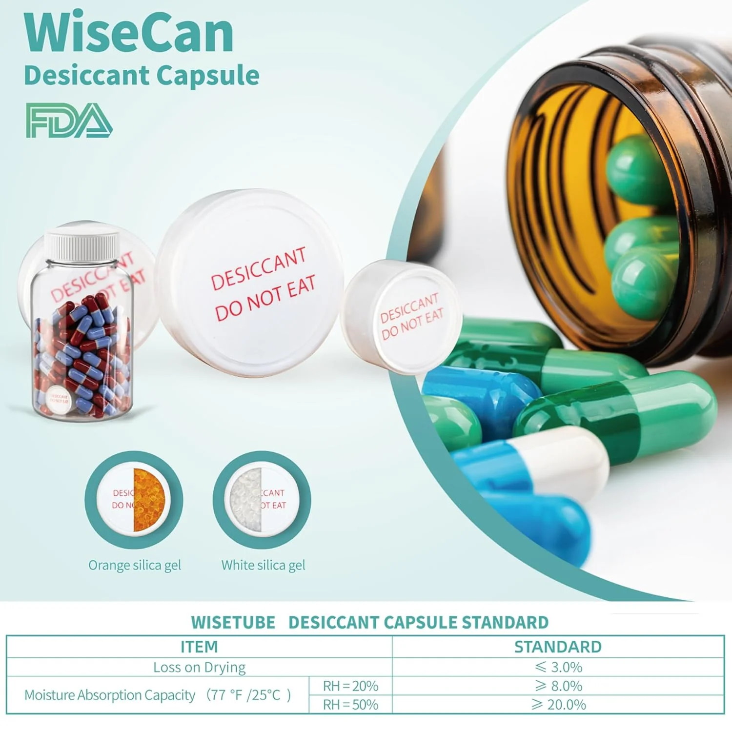 3g Clear Silica Desiccant Capsules–Non-Toxic, Cobalt-Free Silica Gel - Image 6