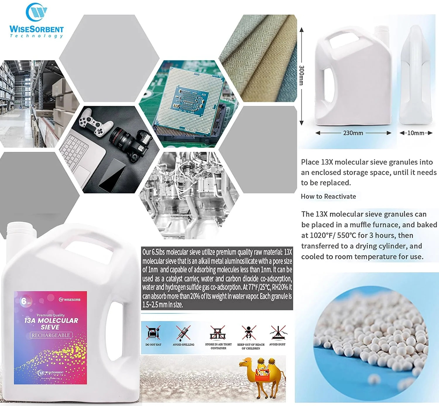 6 lb 13X Molecular Sieve Beads-1.5-2.5mm Bulk Molecular Sieve Desiccant - Image 5